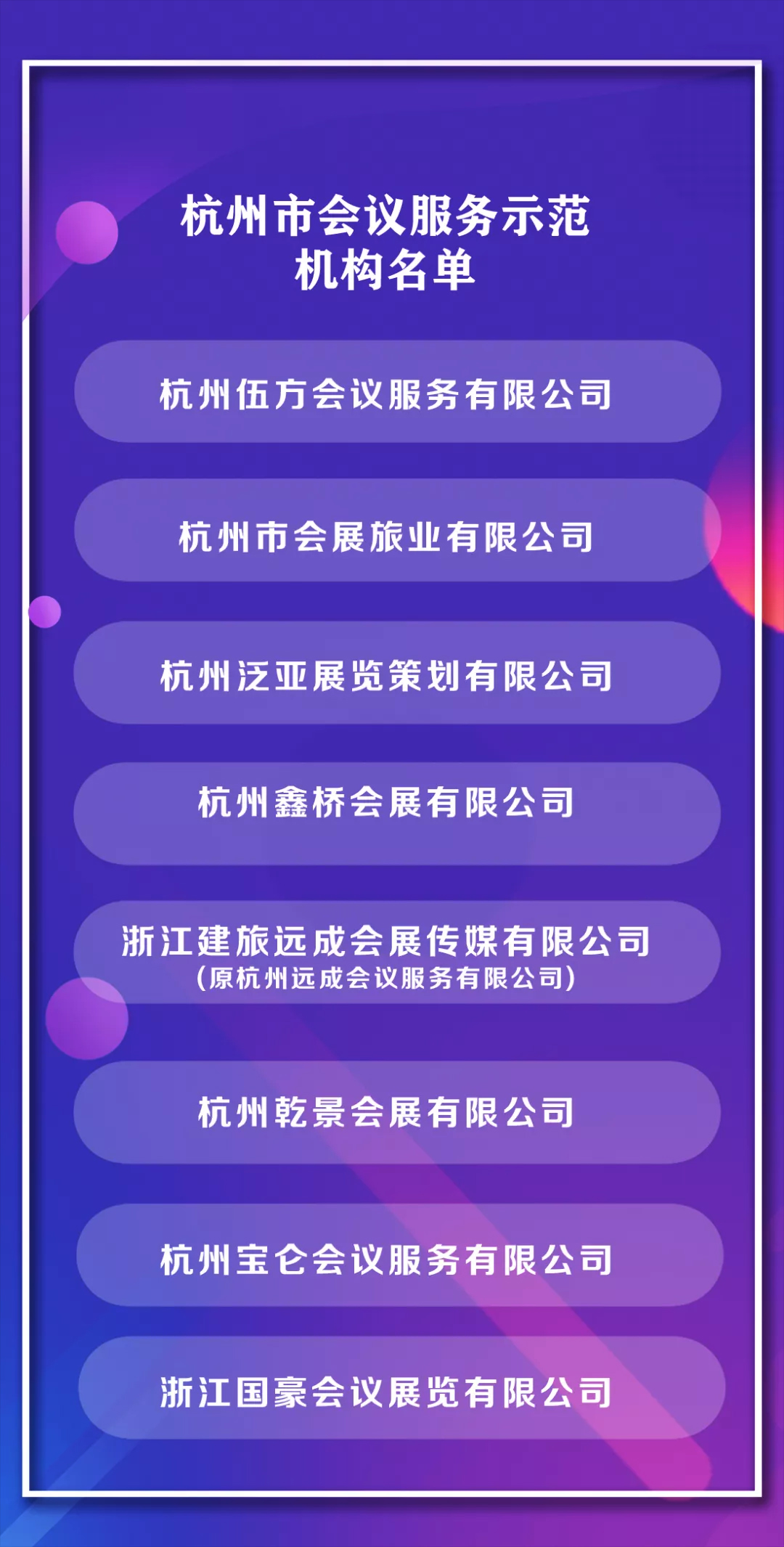 杭州會議服務(wù)示范機(jī)構(gòu)名單